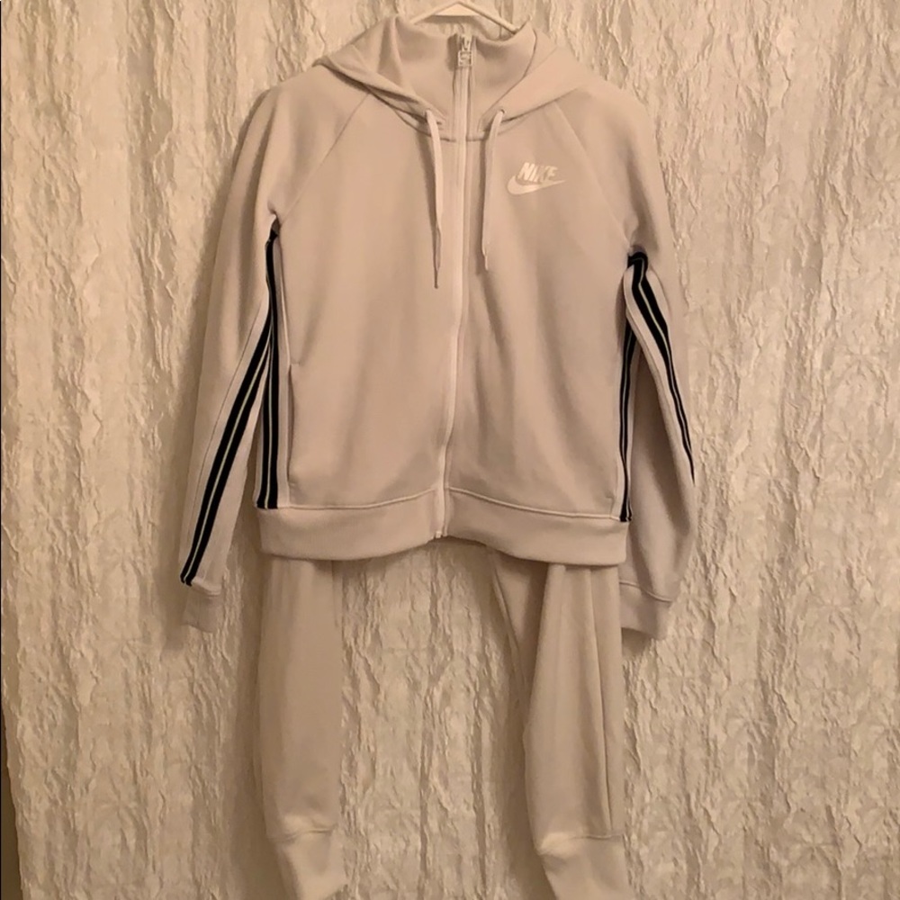 Cream Nike Track Suit